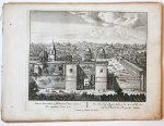 Unknown engraver, Pieter Schenk (1660-1713) - [Antique print, etching/ets, Rome] PORTA FLAMINIA; a fundamentis... Views of Rome [Set title] (Gezicht op Rome: de poort del Populi, siende op de kerk en het plein van de H. Maria des Roomschen volk), published 1705.