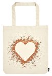  - Grote katoenen tas Heartwarming â€“ beige shopper met warme illustratie