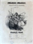 Haas, Charles: - Embarque, embarque. Barcarolle. Paroles de Crevel de Charlemagne. Pour ténor (Album 1846)