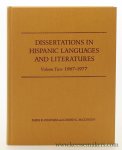 Chatham, James R. / Carmen C. McClendon (eds.). - Dissertations in Hispanic Languages and Literatures. An Index of Dissertations Completed in the United States and Canada. Volume Two: 1967-1977.