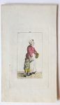 Mare, Pieter de (1757-1796) after Chalon, Christina (1748-1808) - Handgekleurde ets/handcolored etching: Standing young woman holding a child by hand [plate 22 from "Zinspelende gedigjes, op de geestige printjes ge-etst door Pieter de Mare...", 1793]