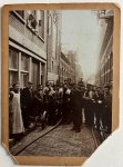 N.N. - Photography ca 1880 I Photo of city street in Dordrecht with fire truck (brandweerwagen).
