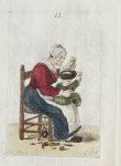 Mare, Pieter de (1757-1796) after Chalon, Christina (1748-1808) - Handgekleurde ets/Handcolored etching: Mother and child [plate 11 from "Zinspelende gedigjes, op de geestige printjes ge-etst door Pieter de Mare...", 1793] (moeder met kind).