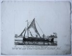 Groenewegen, Gerrit (1754-1826) - [Antique print, etching] Een Turfschuit met Emmerzeijl.; Verschillende schepen serie F (title serie), published ca 1826, 1 p.