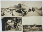  - [Photography, Scheveningen] Four old photo's of Scheveningen, The Hague: Beach with the Pier, People in front of the Kurhaus, People on a terrace, beach and boulevard Scheveningen, each 8 x 10,5 cm, date: 1928.