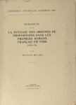Biller, Gunnar. - Remarques sur la syntaxe des groupes de propositions dans les premiers romans Français en vers (1150-75).