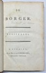  - [Periodical, 1758-1760, 2 volumes] De Borger. Utrecht: Wed. J. van Schoonhoven, 1758-1760, 2 vols., VIII, 393; VIII, 405, (1) pp.