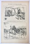 Braakensiek, Johan (1858-1940) - [Original lithograph/lithografie by Johan Braakensiek] Twee fantasiën over den afloop van den oorlog, 15 October 1899, 1 pp.