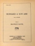 Ravel, Maurice: - Ronsard à son ame. Poésie de Ronsard