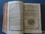 Cafmeyer, Pierre [de Cafmeyer, Petrus] et G.D.B. [de Backer, Georges, traduct.] - Venerable histoire du trés-saint sacrement de miracle. [Suivi de: 'première et deuxième suite' et 'Suite. Seconde partie', publié en 1735. Contient 52 (!) planches pleine page.]