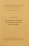 DUNS SCOTUS, JOHANNES, SCHMAUS, M. - Zur Diskussion über das Problem der Univozität im Umkreis Johannes Duns Scotus. Vorgetragen am 10. Juni 1955.