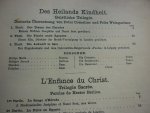 Berlioz; Hector (1803–1869) - L'Enfance du Christ (Die Kindheit Christi) op. 25; Des Heilands Kindheit; Geistliche Trilogie; Klavierauszug mit text von Otto Taubmann
