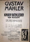 Mahler, Gustav: - Kindertotenlieder von Ruckert. Fur Eine Singstimme mit Klavier oder Orchester. Ausgabe: Deutsch-Englisch. Für mittlere Stimme. Ausgabe mit Klavierbegleitung