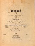 Mendelssohn, Felix: - [Op. 61. Arr.] Scherzo sur "Le Rêve d`une nuit d`été de Shakespeare. Arrangeé à quatre mains par l`auteur. Op. 61