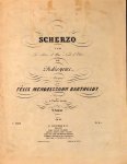 Mendelssohn, Felix: - [Op. 61. Arr.] Scherzo sur "Le Rêve d`une nuit d`été de Shakespeare. Arrangeé à quatre mains par l`auteur. Op. 61