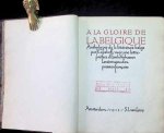 J. Greshoff - A la Gloire de La Belgique  Anthologie de la littérature belge avec une lettre-préface d' Emile Verhaeren Les écrivains d'expression française