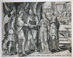 Heemskerck, Maarten van (1498-1574) - Biblical print/Bijbelse prent: The marriage of Tobias and Sarah [Tobit 7:14-17].