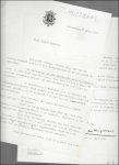 Camille Huysmans - Originele brief van Camille Huysmans Burgemeester van Antwerpen