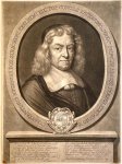 Abraham Blooteling (1640-1690), after Bernard Vaillant (1632-1698) - Antique print, mezzotint | Portrait of Constantijn Huygens, published 1690, 1 p.