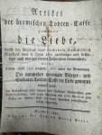 MEIJER, D. LAMPE, H., - Artikel der bremischen Todten-Casse genannt Die Liebe.