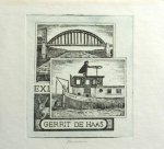 Blokhuis, Henk - Exlibris voor Gerrti de Haas. Brug Zaltbommel - Nijhoff.