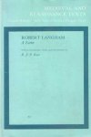 Langham, Robert - A Letter. With Introduction, Notes and Commentary by R.J.P. Kuin