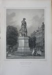 Terwen, Johannes Leonardus - Amsterdam Rembrandts-Statue. Originele staalgravure.