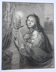 Christiaan Josi (1768-1828) after Godfried Schalken (1643-1706) - Antique printdrawing | Self portrait of Schalcken with a candle, published 1821, 1 p.