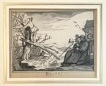 after Abraham Cornelisz. Bloemaert (1564/66-1651), Frederick Bloemaert (ca.1614-1690) - Framed antique drawing | Allegory of the month of December, ca. 1780, 1 p.