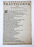  - Proverbia practicorum. Dat zijn ghemeene spreeck-woorden van de practesijns. Ghedruckt in 't jaer onses heeren 1647, 1 blad, plano.