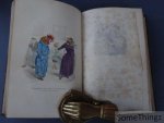Grandville, Jean-Jacques et M. Quitard. - Grandville. Cent proverbes. Texte par trois têtes dans un bonnet. [Avec 51 planches de Grandville, coloriées à la main].