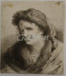 MONOGRAMMIST J.S., - Portrait of a man in a fur-trimmed hat and mantle