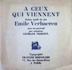 Emile Verhaeren - A ceux qui viennent  Poëme inédit de feu