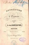 Beethoven, Ludwig van: - [Op. 84] Ouverture d`Egmont composée par L. v. Beethoven
