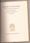 Jefferies,Richard - Summer in the woods. A selection from the works of Richard Jefferies. With four drawings by S.H. de Roos.