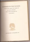 Jefferies,Richard - Summer in the woods. A selection from the works of Richard Jefferies. With four drawings by S.H. de Roos.