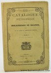 Hermans, V. - Catalogue méthodique de la Bibliothèque de Malines, publié sous les auspices de l'Administration Communale.