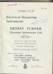 .Turner, J. Ernest J.P. en Norman Turner - Catalogue No. 85: Electrival Measuring Instruments