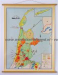 Bakker, W. en Rusch, H. - Schoolkaart / wandkaart van Noord-Holland