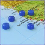  - Magneetjes voor Wereldkaart 1cm Blauw