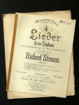 Strauss, Richard: - [Op. 27, no. 2, 4] 4 Lieder für eine Singstimme mit Begleitung des Pianoforte... Op. 27. No. 2 (hoch) [4 (tief)]