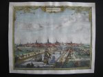 Frederick Frederik de Wit - fraai gekleurde gravure ets stadsgezicht profiel panorama Haarlem Haerlem - Utrecht - Amsterdam Amsteldam - Middelburg