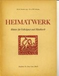LAUR, DR. ERNST (REDAKTION) - Heimatwerk. Blätter für Volkskunst und Handwerk