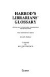 Raymond John Prytherch, Leonard Montague Harrod - Harrod's Librarians' Glossary of Terms Used in Librarianship, Documentation and the Book Crafts, and Reference Book