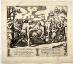 Master of the Die (fl. 1530-1535) after Coxie, Michiel (1499-1592) after Raphael (1483-1520), published by Salamanca, Antonio (fl. 1519-1562) - [Antique engraving, ca 1562] LA MADRE E 'L RE' DI LAGRIME SI BAGNANO COL POPOL SUO ... [Set title: The fable of Cupid and Psyche], published before 1562, 1 p.