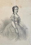 Dubois - Antique portrait print lithography | Portrait of Belgium Queen Marie Henriette (Maria Hendrika, echtgenote van Leopold II), 1 p.
