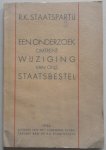  - R.K. Staatspartij Een onderzoek omtrent wijziging van ons staatsbestel Rapport