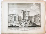 Unknown engraver, Pieter Schenk (1660-1713) - [Antique print, etching/ets, Rome] THERMARUM CONSTANTINIARUM... Views of Rome [Set title] (Gezicht op Rome: Ruinen van het waterbad van keizer Constantinus, op den Quirinaal), published 1705.