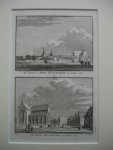 Haamstede. - Het slot en dorp Haamstede van buiten. 1745 - Het dorp Haamstede van binnen. 1745