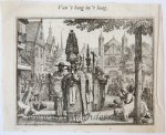 Vinne, Vincent Laurensz. van der (II) (1686-1742) - [Original etching] Van 't hoog in 't laag. [S. Spinneker 'Leerzame Zinnebeelden'], ca 1714-1757.